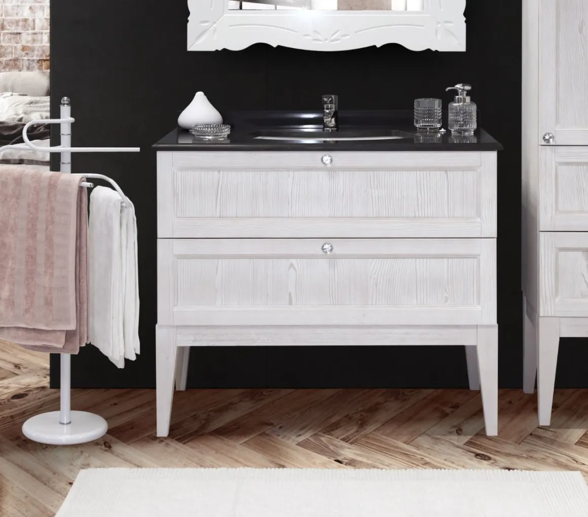 BASE BAGNO MOD. DIAMANTE CM 98 IN MASSELLO PATINATO
