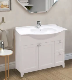 BASE BAGNO MOD. DIAMANTE CM 100 LEGNO MASSELLO BIANCO