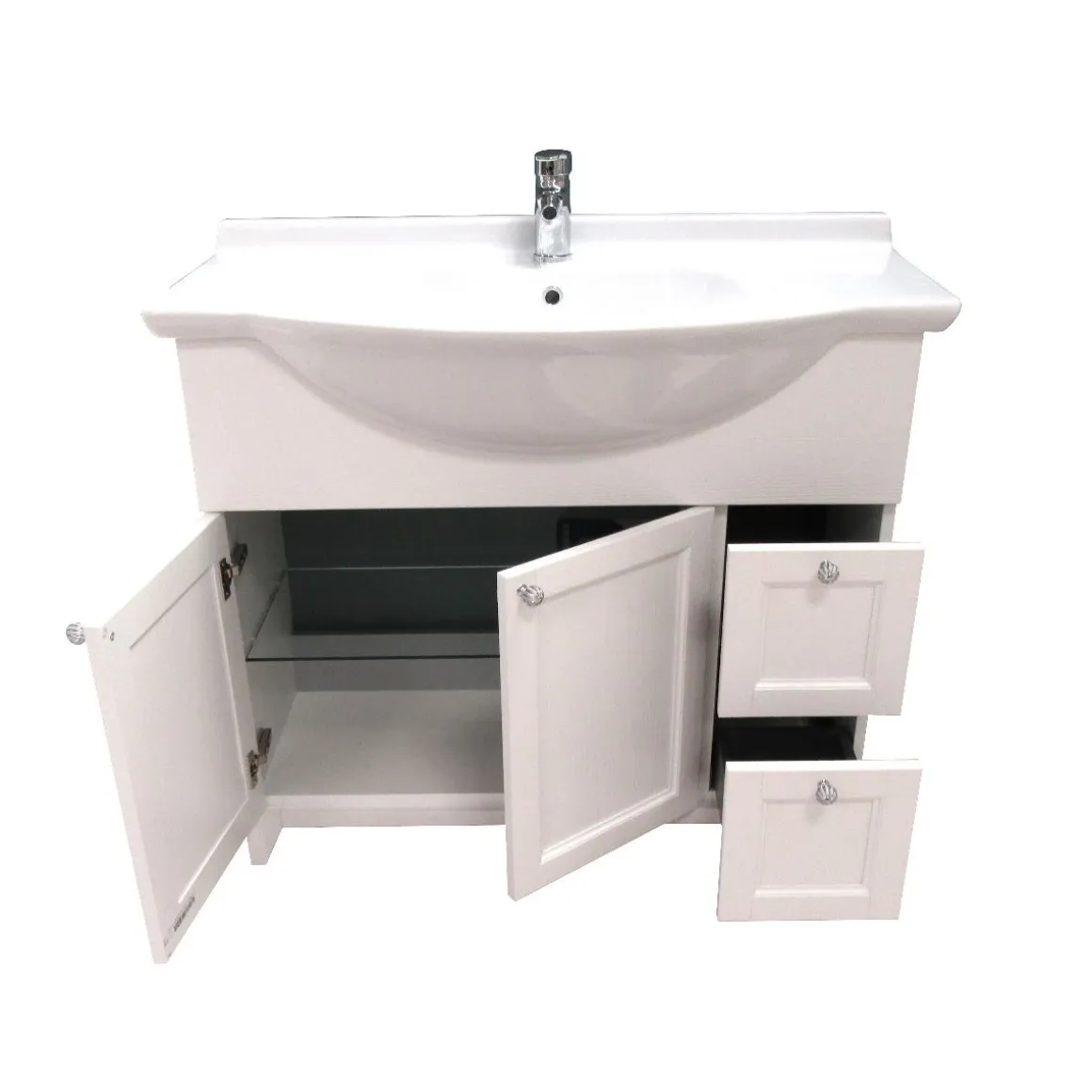BASE BAGNO MOD. DIAMANTE CM 100 LEGNO MASSELLO BIANCO