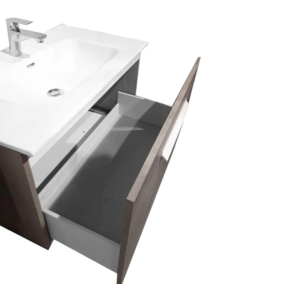 BASE BAGNO SOSPESA AURA CM 81 CEMENTO CHIARO