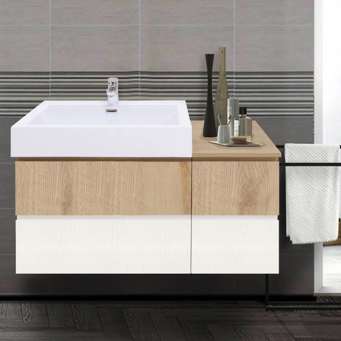 BASE BAGNO SOSPESA MOD. B-GO CM 105 COLORE EVOKE E CROSS