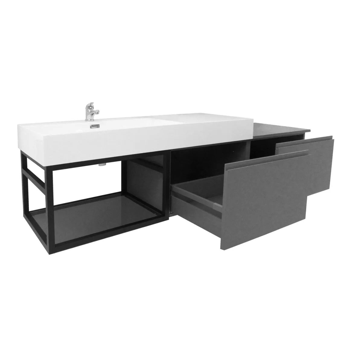 BASE BAGNO SOSPESA MOD. B-GO CM 180 LACCATO PELTRO SABBIATO