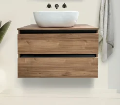 BASE BAGNO SOSPESA MOD. CUBE CM 80 NOCE
