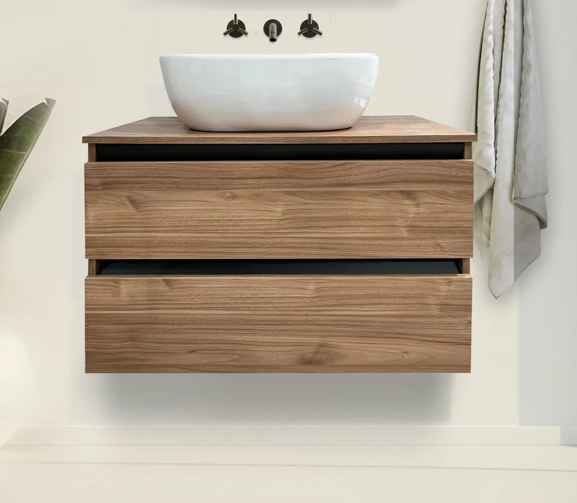 BASE BAGNO SOSPESA MOD. CUBE CM 80 NOCE