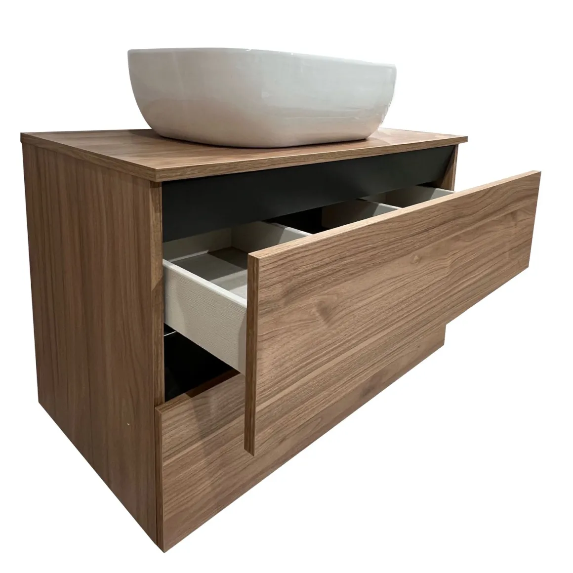 BASE BAGNO SOSPESA MOD. CUBE CM 80 NOCE