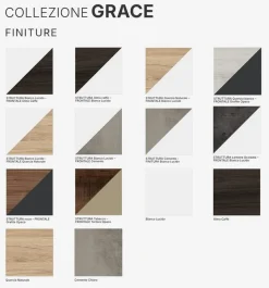 BASE BAGNO SOSPESA MOD. GRACE4 CM 82 NOCE E GRAFITE OPACO