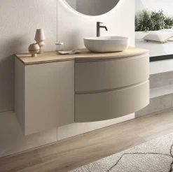 BASE BAGNO SOSPESA MOD. SFERA CM 121 TORTORA OPACO