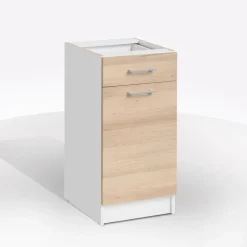 Base Eco Cm 40x46 H.82 Bianco E Rovere Artisan in Offerta