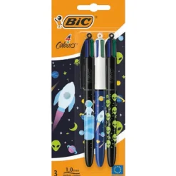BIC - SET 3 PENNE A SFERA A SCATTO 4 COLOURS DECOR SPACE: vendita online BIC - SET 3 PENNE A SFERA A SCATTO 4 COLOURS DECOR SPACE in offerta