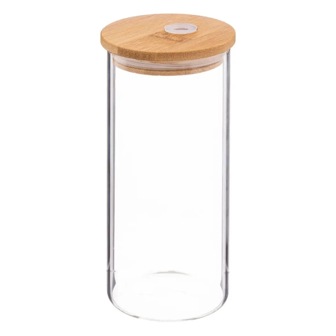 BICCHIERE CON CANNUCCIA PALM COCKTAIL IN VETRO E BAMBU 40CL