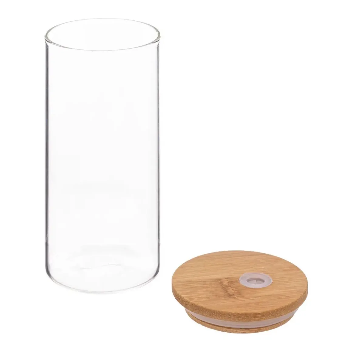 BICCHIERE CON CANNUCCIA PALM COCKTAIL IN VETRO E BAMBU 40CL