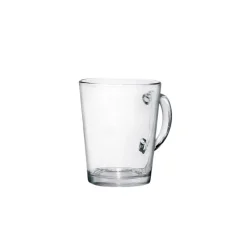 BICCHIERE MUG CON MANICO IN VETRO MOD. NADIA 260ML TRASPARENTE