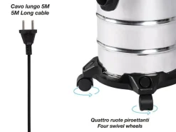 BIDONE ASPIRA SOLIDI E LIQUIDI 20LT DIAM. 33 H. 45