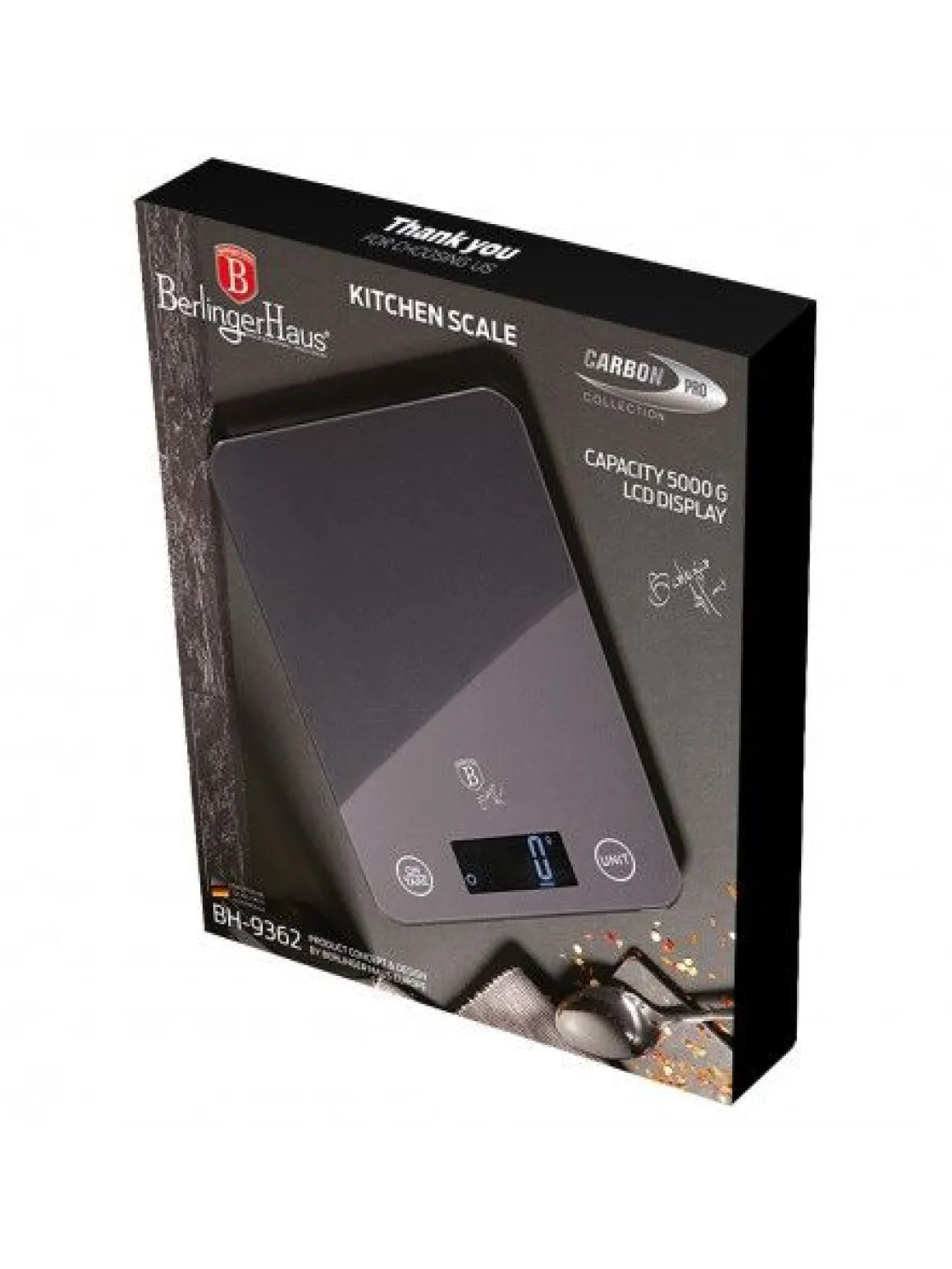BILANCIA DA CUCINA DIGITALE CARBON PRO 5KG