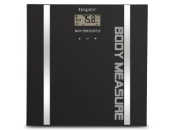 BILANCIA DIGITALE MASSA CORPOREA IN VETRO TEMPERATO 30X30X1,7CM NERO/ARGENTO