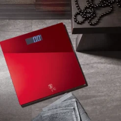 Bilancia Digitale 30x30cm In Vetro Temperato e Abs Burgundy : Bilancia in Offerta