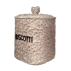 BISCOTTIERA MARBLE IN CERAMICA 17X17 H.18CM TORTORA