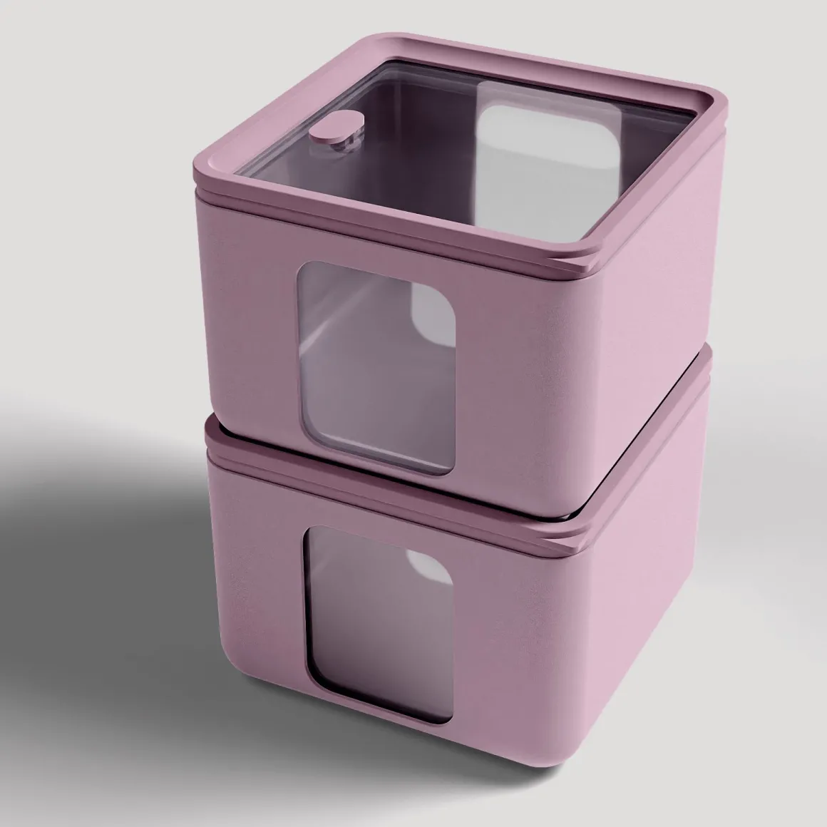 BLIM PLUS - CONTENITORE PEEK BOX QUADRO MAUVE 13.3X13.3X10CM 1.3LT