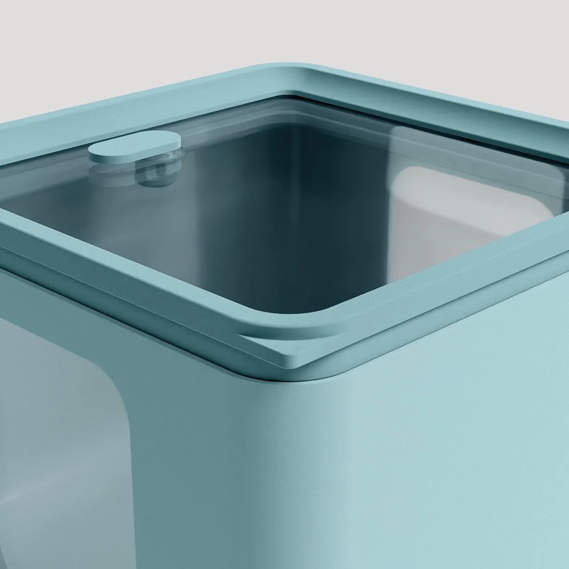 BLIM PLUS - CONTENITORE PEEK BOX QUADRO TEAL 13.3X13.3X10CM 1.3LT