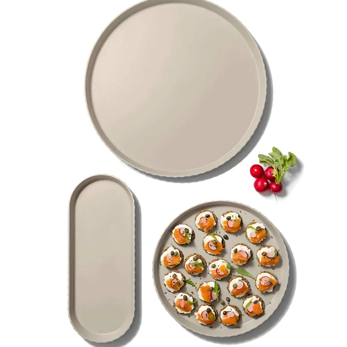 BLIM PLUS - VASSOIO IN POLIPROPILENE LINEA ATENA 30X3CM GRIGIO MOKA