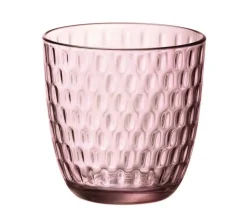 BORMIOLI - SET 6 BICCHIERI ACQUA LINEA SLOT IN VETRO ROSA 29CL