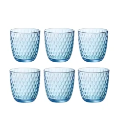 BORMIOLI - SET 6 BICCHIERI ACQUA LINEA SLOT IN VETRO BLU 29CL