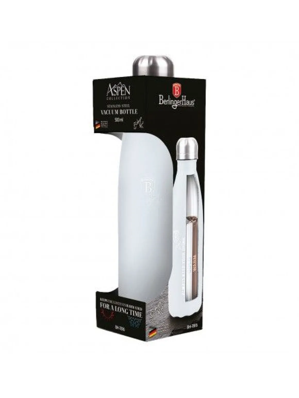 BORRACCIA TERMICA 0.5LT 27X7CM BIANCA/CROMO: vendita online BORRACCIA TERMICA 0.5LT 27X7CM BIANCA/CROMO in offerta
