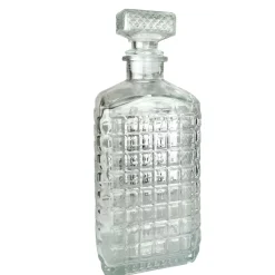 BOTTIGLIA QUADRATA CON TAPPO IN VETRO 500ML IN VETRO TRASPARENTE