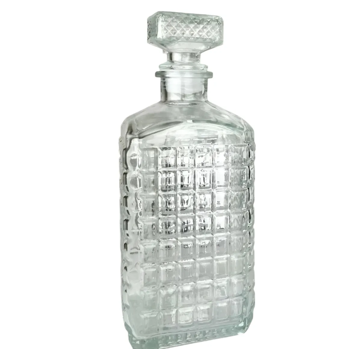 BOTTIGLIA QUADRATA CON TAPPO IN VETRO 500ML IN VETRO TRASPARENTE