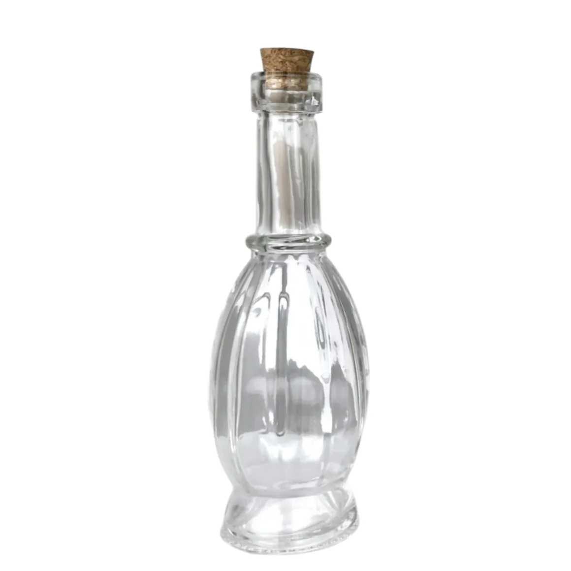 BOTTIGLIETTA FIASCHETTO CON TAPPO IN SUGHERO 50ML IN VETRO TRASPARENTE