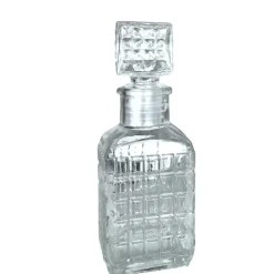 BOTTIGLIETTA QUADRATA CON TAPPO IN VETRO 100ML IN VETRO DECORATO