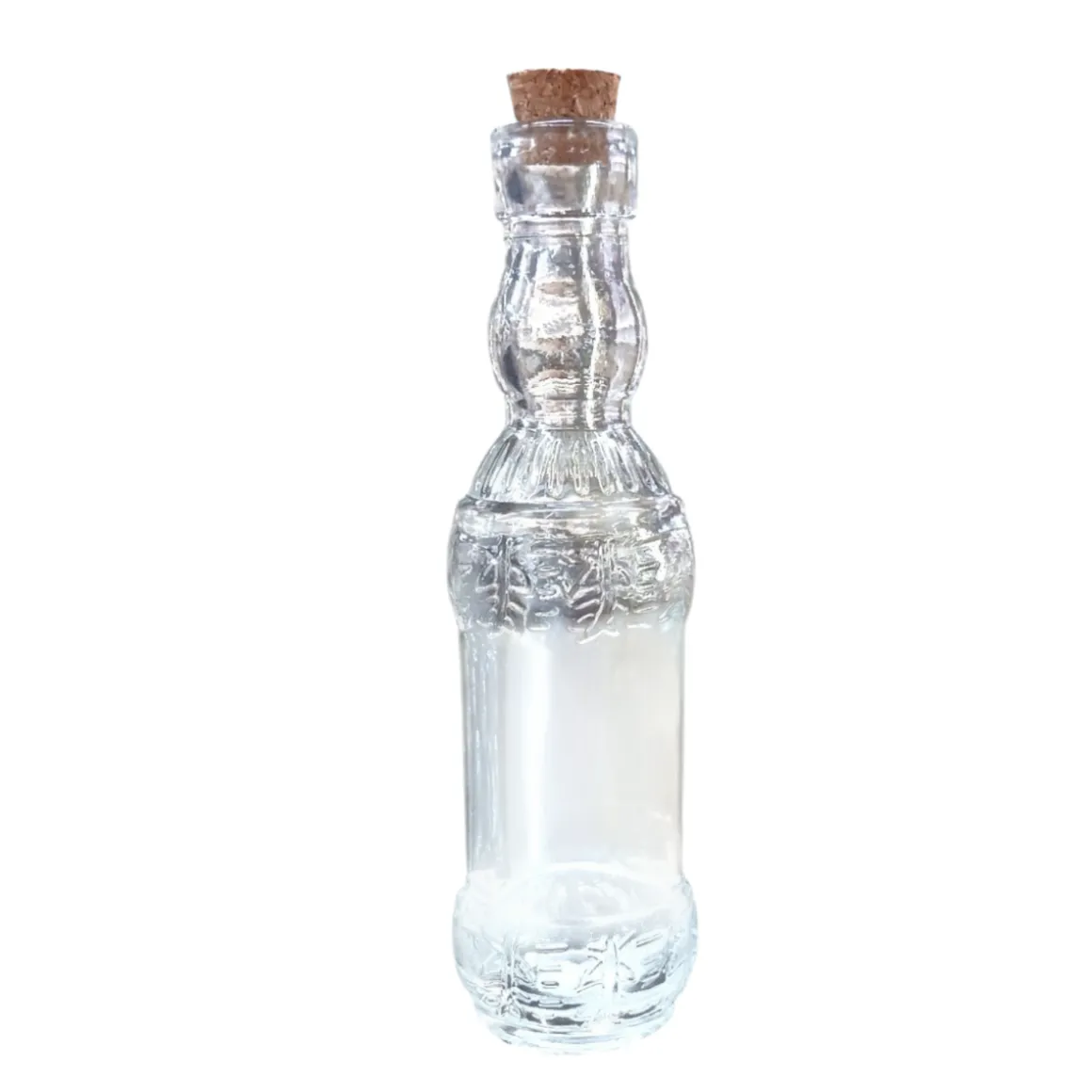 BOTTIGLIETTA TONDA CON TAPPO IN SUGHERO 50ML IN VETRO TRASPARENTE