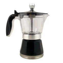 CAFFETTERA 3 TAZZE INDUCTA IN ACCIAIO INOX E VETRO
