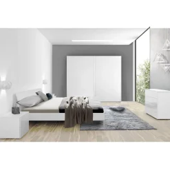 Camera da letto a prezzi bassi: camera da letto moderna in laminato bianco lucido