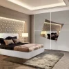 Camera da letto moderna completa in frassino e frontali laccati
