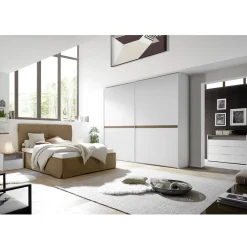 Camera da letto completa bianco opaco e noce AMALTI
