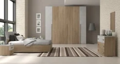 Camera da letto completa MILA noce e cemento: vendita camere complete online