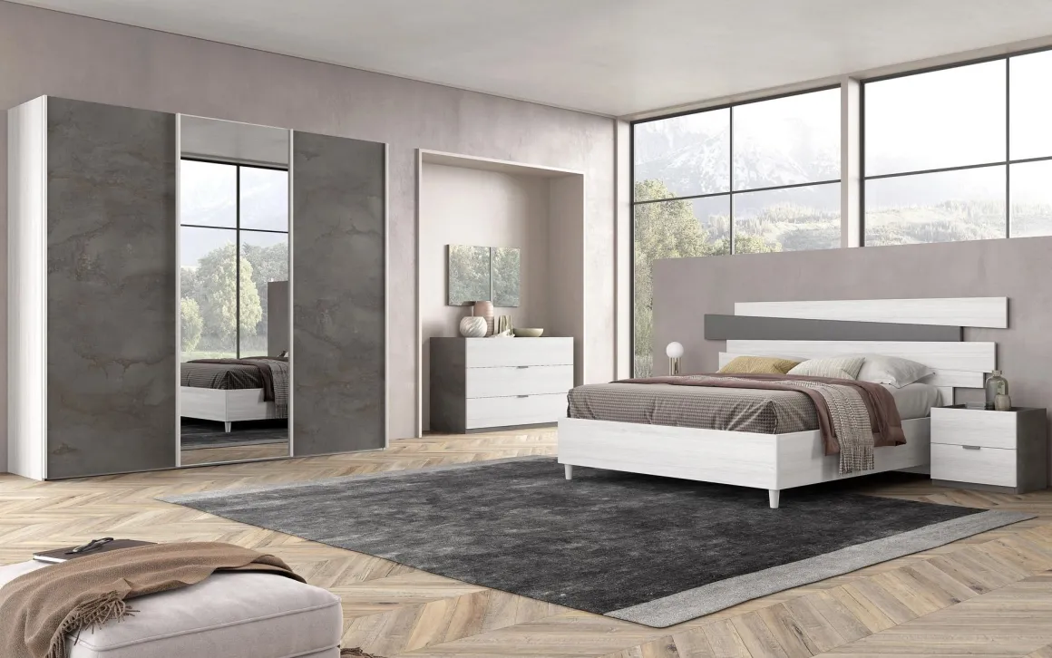 Camera da letto matrimoniale completa rovere e ossido