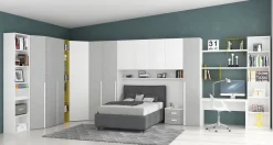 CAMERETTA mod LOFT BIANCO FRASSINATO e CEMENTO con particolari SENAPE: vendita online