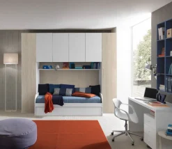 CAMERETTA COMPLETA BLOK BIANCO FRASSINATO E OLMO