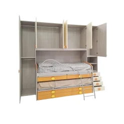 CAMERETTA GIESSEGI A PONTE MOD. JOB CENERE WOOD PANNA E ALBICOCCA