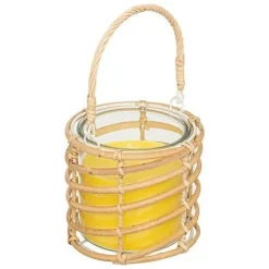 CANDELA ALLA CITRONELLA 340GR IN VASETTO IN VETRO E CESTINO RATTAN: vendita online CANDELA ALLA CITRONELLA 340GR IN VASETTO IN VETRO E CESTINO RATTAN in offerta