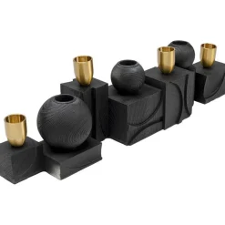 CANDELABRO VISTA NERO 40.5X8.5 H 12CM: vendita online CANDELABRO VISTA NERO 40.5X8.5 H 12CM in offerta