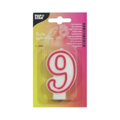 CANDELA PER COMPLEANNO 9 BIANCO H 7.3CM: vendita online CANDELA PER COMPLEANNO 9 BIANCO H 7.3CM in offerta