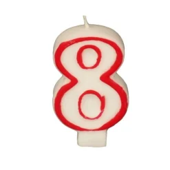 CANDELA PER COMPLEANNO 8 BIANCO H 7.3CM: vendita online CANDELA PER COMPLEANNO 8 BIANCO H 7.3CM in offerta