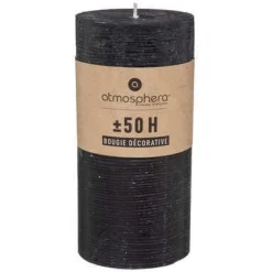 CANDELA ROTONDA OLIA NERA D 6.8 X H 14CM: vendita online CANDELA ROTONDA OLIA NERA D 6.8 X H 14CM in offerta