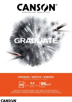 CANSON - ALBUM GRADUATE PER SCHIZZO A4 40 FOGLI: vendita online CANSON - ALBUM GRADUATE PER SCHIZZO A4 40 FOGLI in offerta