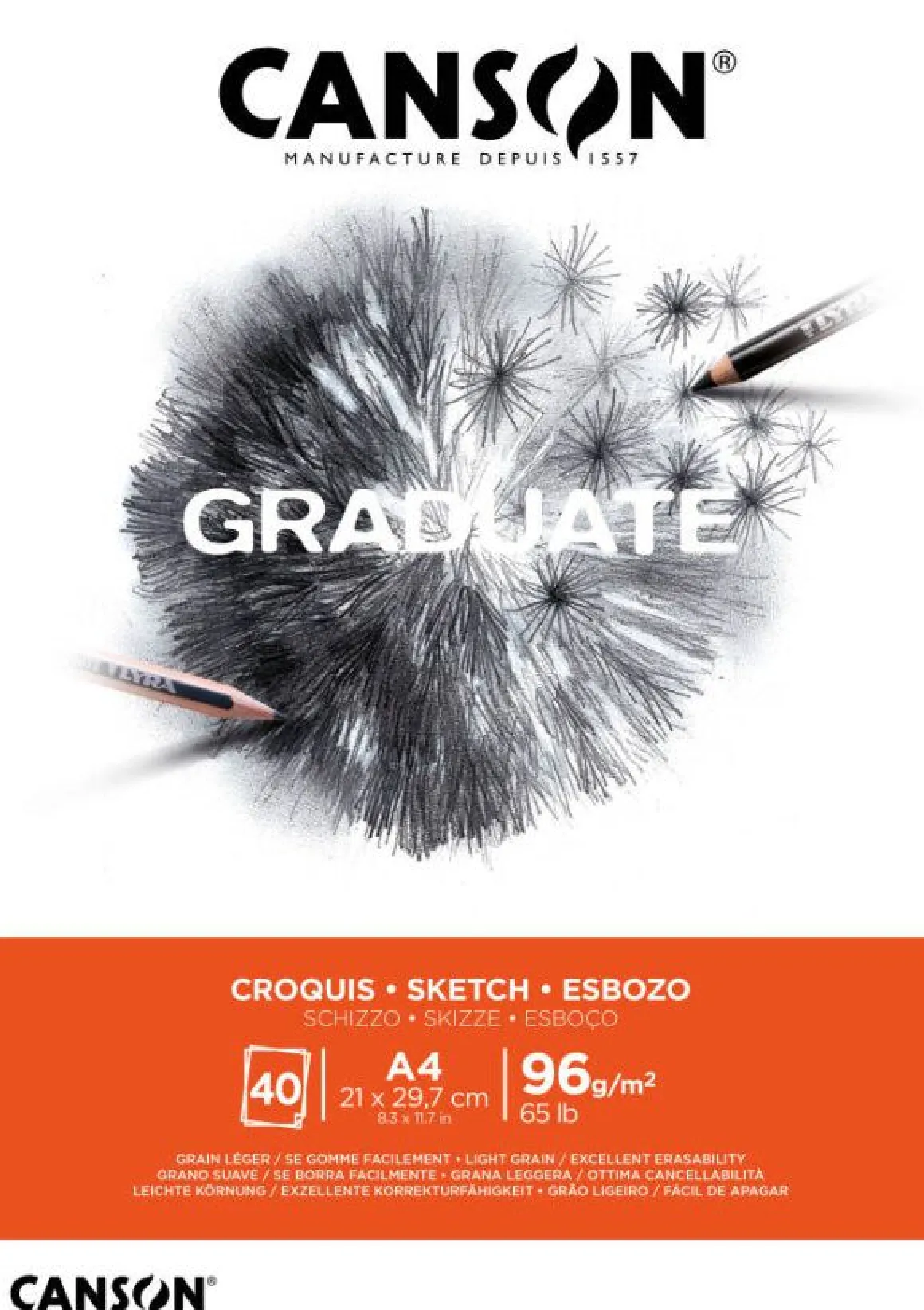 CANSON - ALBUM GRADUATE PER SCHIZZO A4 40 FOGLI: vendita online CANSON - ALBUM GRADUATE PER SCHIZZO A4 40 FOGLI in offerta