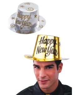 CAPPELLO HAPPY NEW YEAR IN CARTA METALLIZZATA IN COLORI ASSORTITI: vendita online CAPPELLO HAPPY NEW YEAR IN CARTA METALLIZZATA IN COLORI ASSORTITI in offerta