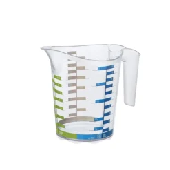 CARAFFA GRADUATA DOMINO IN PLASTICA TRASPARENTE 18.5X12.4CM H. 15.7CM 1LT